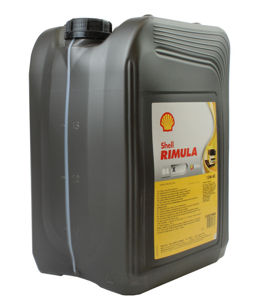 Shell 550070444 - OLEJ SHELL 15W40 20L RIMULA R4 X - JERRY CAN - E7 - CI-4 - MAN 3275-1 - 228.3 - RLD -3 - VDS-3 - SAMOCHODY CIĘŻAROWE