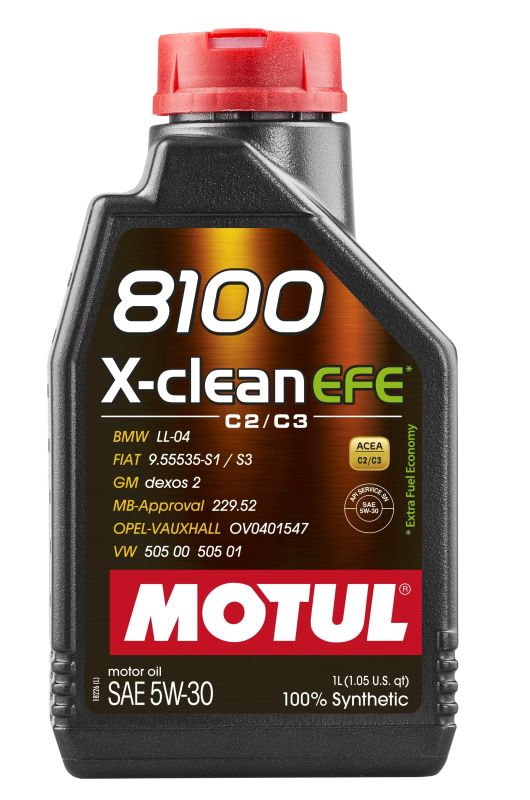 Motul 109470 - OLEJ MOTUL 5W30 1L X-CLEAN 8100 EFE C2-C3 - DPF - SP - 505.00 505.01 - 229.52 - LL04 - 9.5A5535-S1-S3 - OV 040 1547-G30-D30