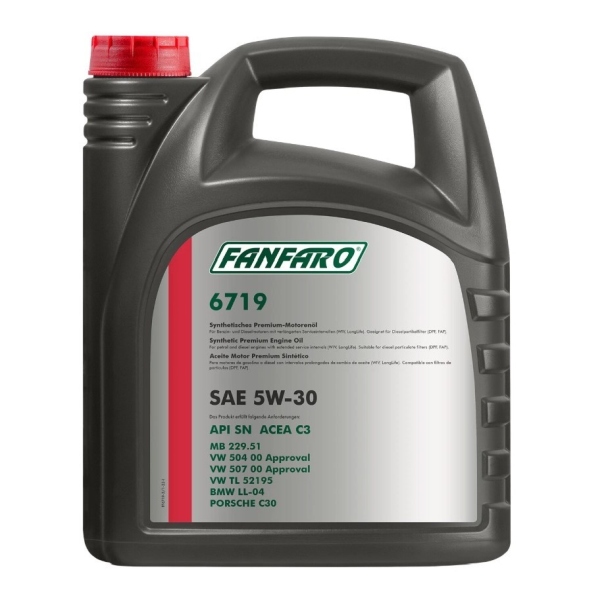 Fanfaro FF67195 - OLEJ DO VAG 5W30 5L SN - C3 - 229.51 - 504.00 507.00 - LL04 - C30 - PLASTIKOWE OPAKOWANIE