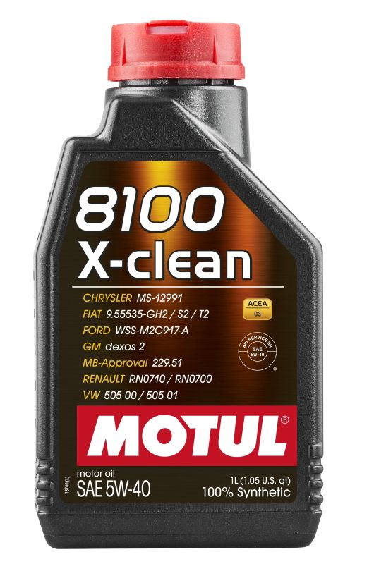Motul 102786 - OLEJ MOTUL 5W40 1L 8100 X-CLEAN C3 - SN - LL04 - RN0710 - 505.00 505.01 - 229.51 - DEXOS 2 - MS-12991 - 9.55535-GH2 - WSS-M2C917