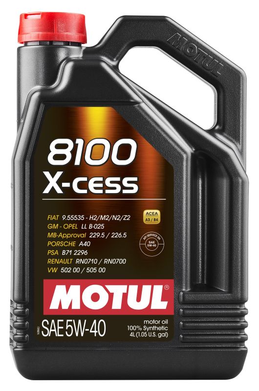 Motul 104256 - OLEJ MOTUL 5W40 4L 8100 X-CESS - A3-B4 - 502.00 505.00 - 229.5 226.5 - A40 - RN0710 - 9.55535 - B71 2296