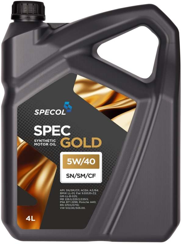 Specol 101781 - OLEJ SPECOL 5W40 4L SPEC GOLD SN-CF - A3-B4 - LL01 - 9.55535-Z2 - 226.5 229.3 229.5 - B71 2296 - A40 - 0710 - 502.00 505.00