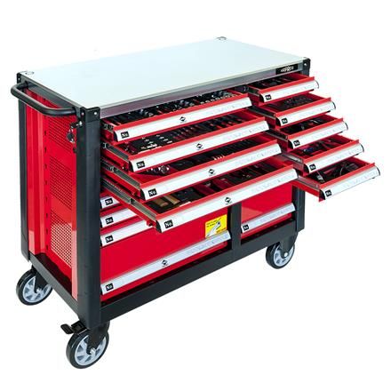 AIRPRESS 79609 - WÓZEK WARSZTATOWY Z WYPOSAŻENIEM. 447 EL.. 16 SZUFLAD AIRPRESS