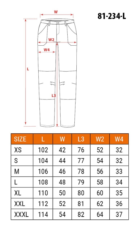 NEO TOOLS 81-234-XL - SPODNIE ROBOCZE PREMIUM PRO. ROZMIAR XL