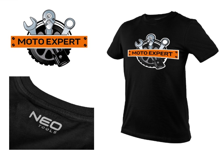 NEO TOOLS 81-643-XXL - KOSZULKA T-SHIRT Z NADRUKIEM. MOTO EXPERT. ROZMIAR XXL