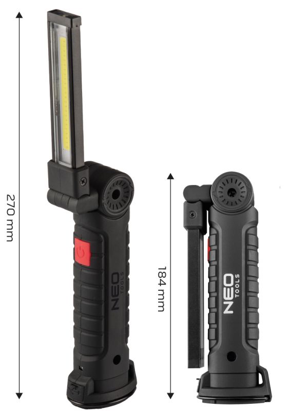 NEO TOOLS 99-041 - LAMPA WARSZTATOWA AKUMULATOROWA 200 LM COB  LATARKA