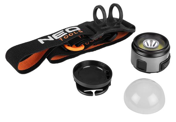 NEO TOOLS 99-123 - LAMPA CZOŁOWA BIWAKOWA AKU 250200LM