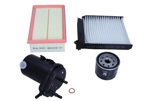 Blue Print ADN12138 - ZESTAW FILTRÓW NISSAN NOTE-NV200 1.5DCI 06- !!!FILTR OLEJUPALIWAPOWIETRZAKABINOWY!!! PASUJE DO NISSANA NOTE I NV200