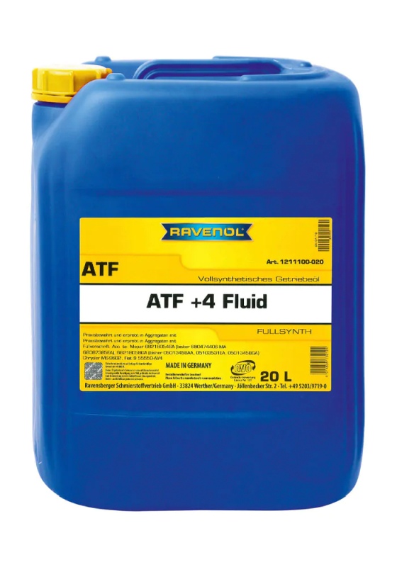 Ravenol 1211100-020-01-999 - OLEJ RAVENOL ATF 4 FLUID 20L SYNT. CHRYSLER-DODGE-PLYMOUTH