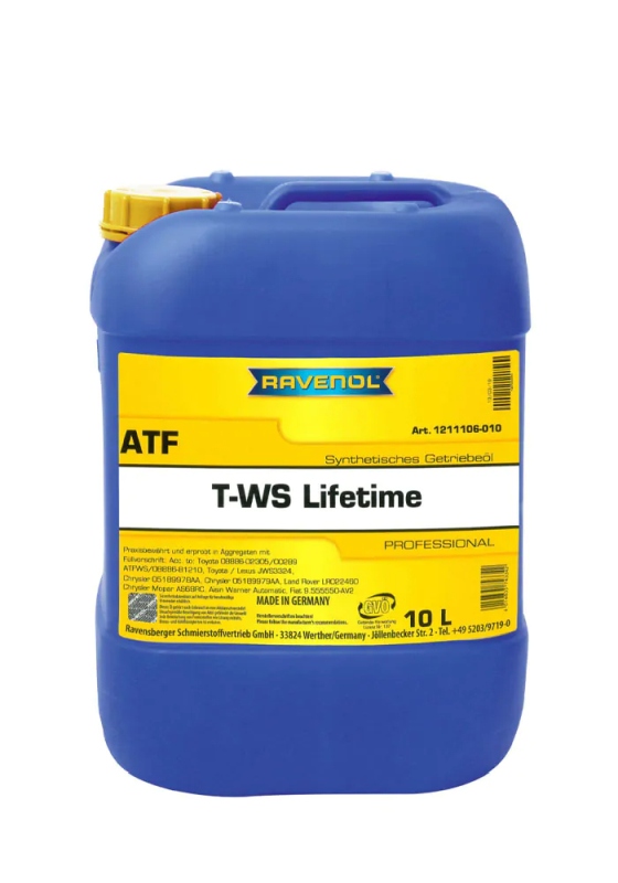 Ravenol 1211106-010-01-999 - OLEJ RAVENOL ATF T-WS LIFETIME 10L CHRYSLER-VW-TOYOTA