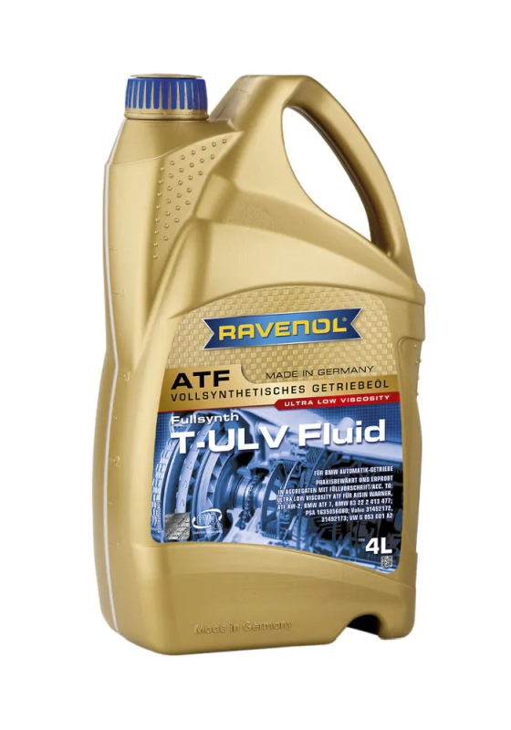 Ravenol 1211146-004-01-999 - OLEJ RAVENOL ATF T-ULV FLUID 4L - G 053 001 A2 - VOLVO 314921173-314921172 - PSA 16 350 560 80 - BMW 83 22 2 413 477 - BMW ATF 7