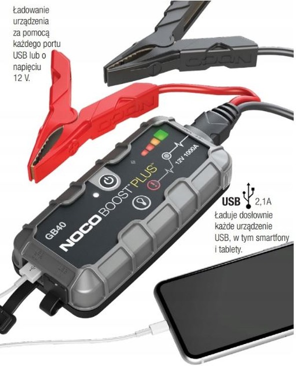 NOCO GB40 - URZĄDZENIE ROZRUCHOWE 12V ROZRUCH. 1000A