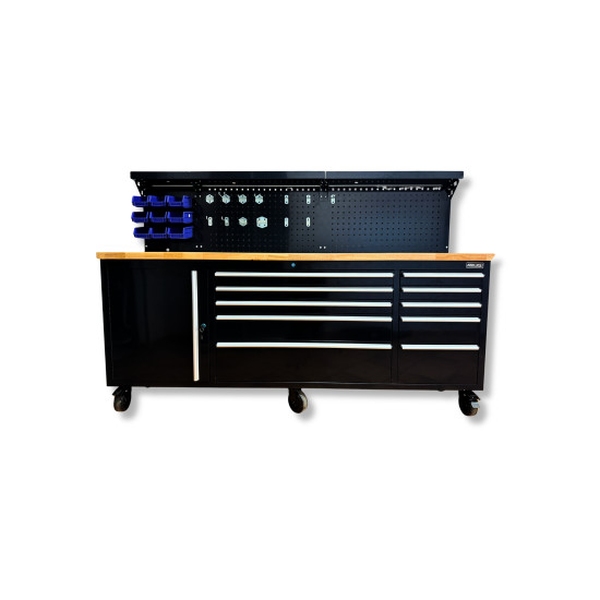 KB GLOBAL KBTC081 - STÓŁ WARSZTATOWY MOBILNY 2133 X 508 X 915 - 1452 MM OŚWIETLENIE. LISTWA 230V USB-C
