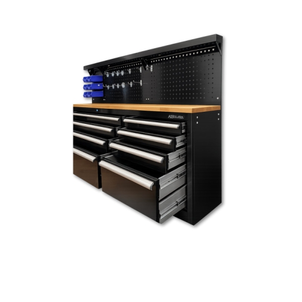 KB GLOBAL KBTC081 - STÓŁ WARSZTATOWY MOBILNY 2133 X 508 X 915 - 1452 MM OŚWIETLENIE. LISTWA 230V USB-C