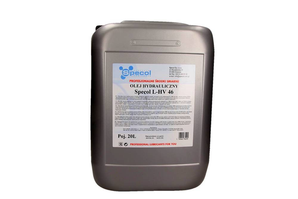 Specol 102584 - OLEJ SPECOL L-HV 46 20L - MINERALNY - HYDRAULICZNY