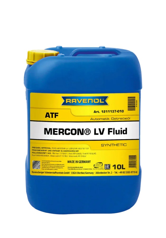 Ravenol 1211137-010-01-999 - OLEJ RAVENOL MERCON LV FLUID 10L SYNT.