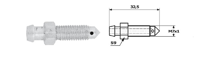 MB ODP. 18 - ODPOWIETRZNIK HAM. M7 X 1 S9 DŁ. 32.5