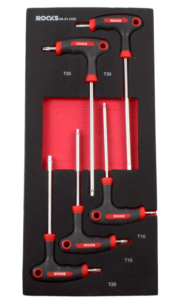 ROOKS OK-01.3103 - ZESTAW KLUCZY IMBUSOWYCH TORX. Z RĘKOJEŚCIĄ. 5 CZ