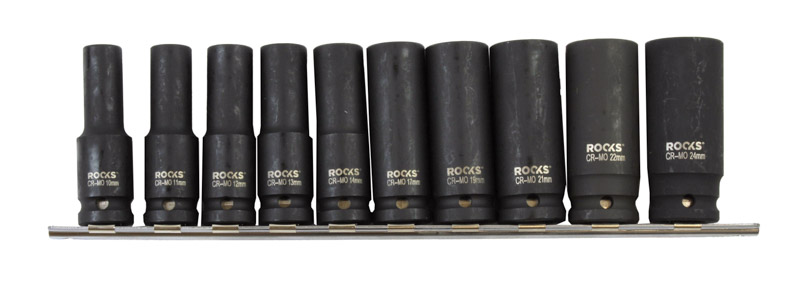 ROOKS OK-01.5001 - ZESTAW NASADEK UDAROWYCH DŁUGICH .6-KĄT 1-2. 10 CZ. 10-24 MM