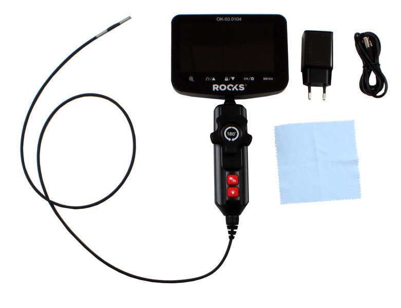 ROOKS US13MP39 - KAMERA INSPEKCYJNA Z RUCHOMĄ GŁOWICĄ 3.9 MM X 1 M. LI-PO 3.7V. 5000 MAH. PRO