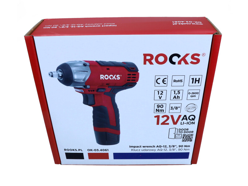 ROOKS OK-03.4061 - 12V AQ-LION KLUCZ UDAROWY 3-8. 90 NM. ZESTAW 1X1.5AH. ŁADOWARKA