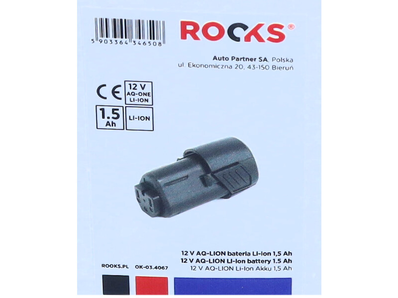 ROOKS OK-03.4067 - 12V AQ-LION BATERIA LI-ION 1.5 AH