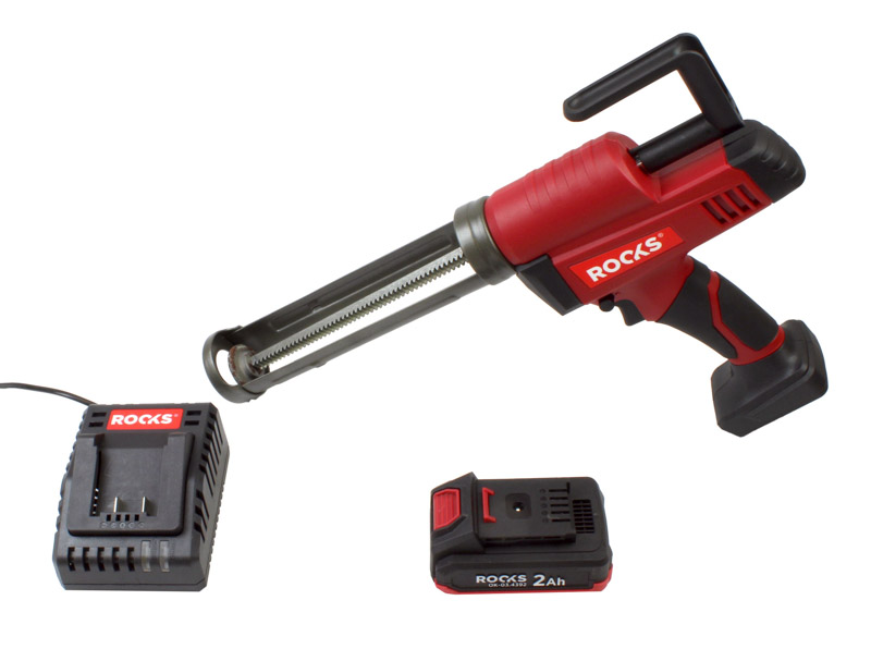 ROOKS OK-03.4313 - 20V AQ-ONE PISTOLET DO SILIKONU I KLEJÓW 350 ML. 2500 N.  ZESTAW 1X2AH. ŁADOWARKA