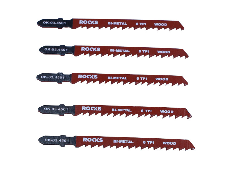 ROOKS T101DF - BRZESZCZOT DO WYRZYNARKI BI-METAL. TYP T. DREWNO I KOMPOZYT. 6 TPI X 100 MM. 1 KPL 5 CZ