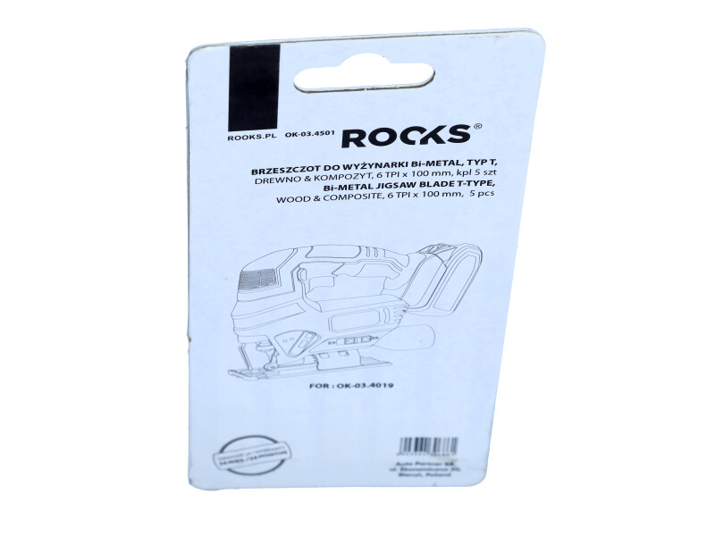 ROOKS T101DF - BRZESZCZOT DO WYRZYNARKI BI-METAL. TYP T. DREWNO I KOMPOZYT. 6 TPI X 100 MM. 1 KPL 5 CZ