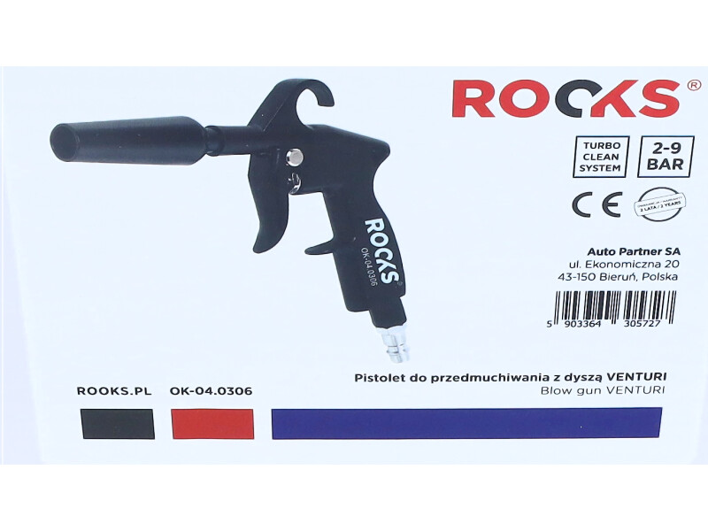 ROOKS 050 - ROOKS TURBO CLEAN PISTOLET DO SUSZENIA I PRZEDMUCHOWANIA Z DYSZA VENTURI