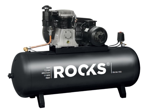 ROOKS AP500/7,5FT - KOMPRESOR TŁOKOWY 500 L - 7.5 KM - 840 L-MIN - 11 BAR - 400V