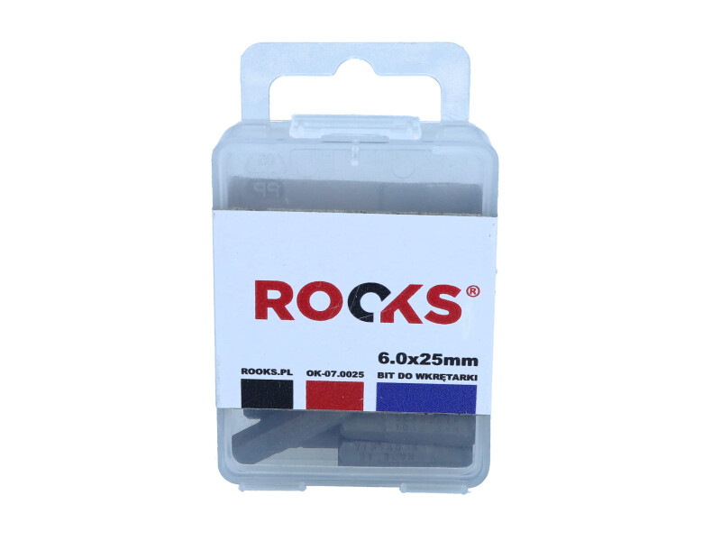 ROOKS OK-07.0025 - BIT DO WKRĘTARKI 1-4X 25 MM X  HEX 6. UDAROWY CVMO-S. KPL 10 CZ.