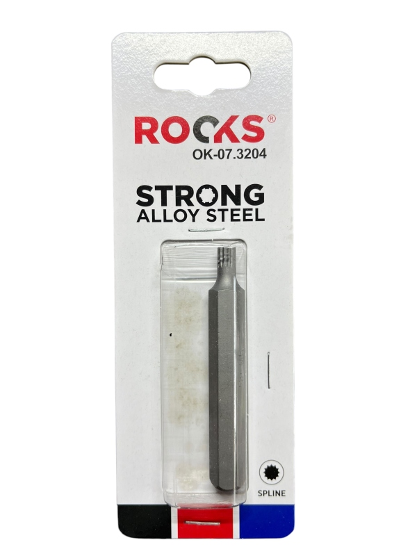 ROOKS OK-07.3204 - LONG BIT 10 MM 3-8  SPLINE M6 X 75 MM. S2
