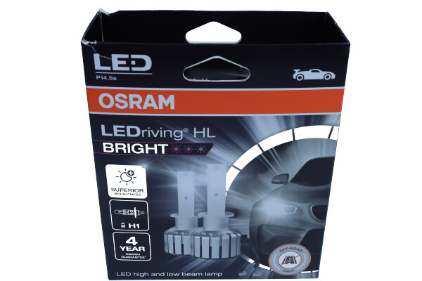 OSRAM 64150DWBRT-2HFB - ŻARÓWKA LEDRIVING HL BRINGHT H1 13W P14.5S 12V 2 SZT. BRAK ECE