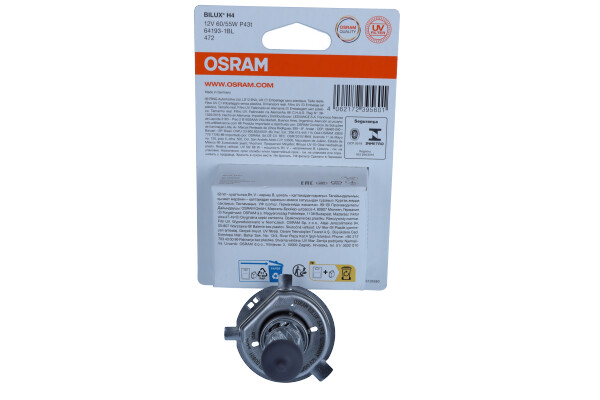 OSRAM 64193-1BL - ŻARÓWKA ORGINAL H4 12V-60-55W P43T 12V 1SZT. BLISTER EKO
