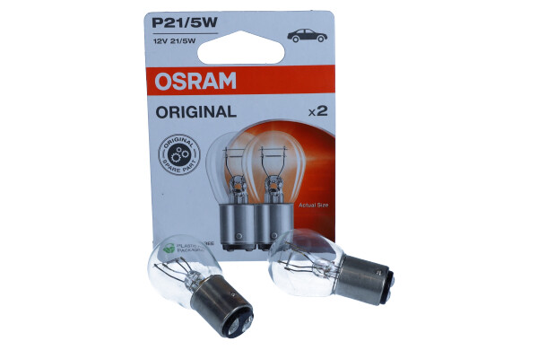 OSRAM 7528-2BL - ŻARÓWKA ORGINAL P21-5W 12V-21-5W BAY15D 2SZT. BLISTER EKO