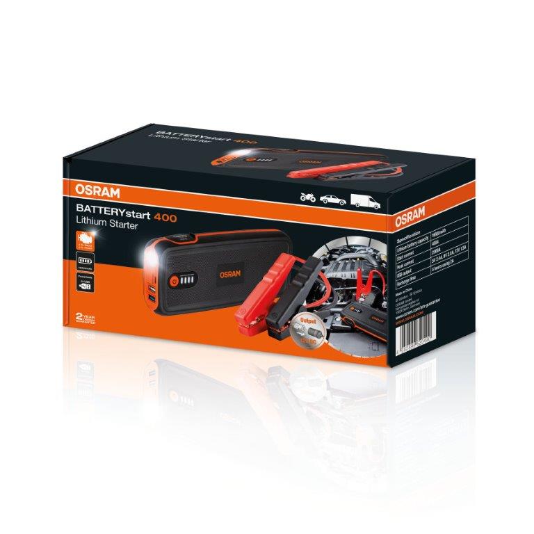 OSRAM OBSL400 - KOMPAKTOWY ROZRUSZNIK LITOWY 400 - 12V 16800 MAH. ROZRUCH. 2000A