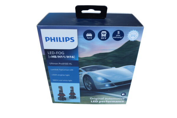 PHILIPS 11366U9100X2 - ŻARÓWKA ULTINON PRO9100 LED FOG 5800K 350 BRAK ECE 2 SZT.