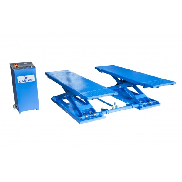 CASTEX QJY-S2E - PODNOŚNIK NOŻYCOWY NISKIEGO PODNOSZENIA PLATFORMY 3.5T MOBILNY 110-1000MM BLOKADY. EL 230V QJY-S2E CASTEX