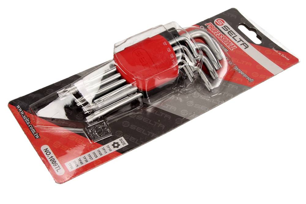 Selta SE-1009TL - ZESTAW KLUCZY IMBUSOWYCH DŁUGICH TORX SECURITY. W
