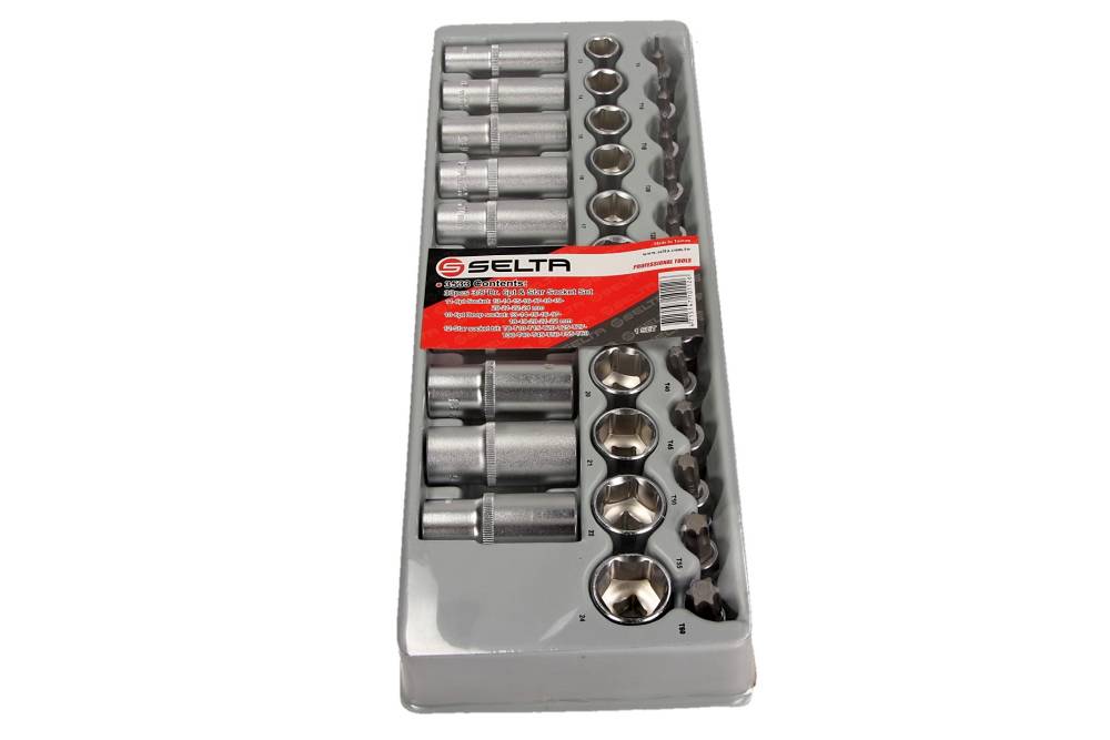 Selta SE-3533 - ZESTAW NASADEK HEX I TORX 3-8 33 CZ. MODUŁ 1-3
