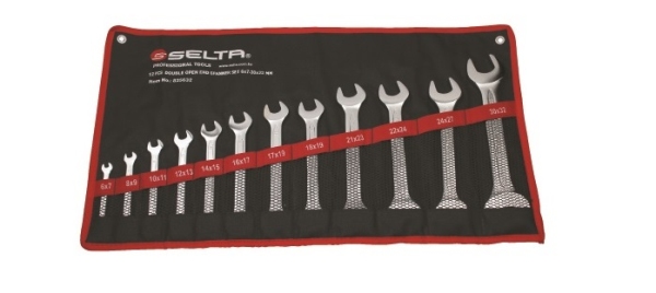 Selta 825632 - ZESTAW KLUCZY PŁASKICH 12 CZ. 6X7-30X32 MM