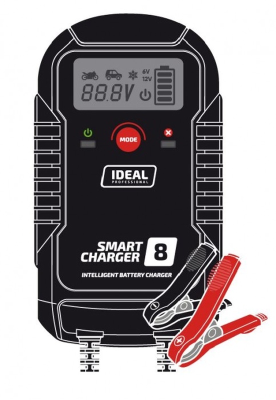 IDEAL SMART8LCD - PROSTOWNIK SMART CHARGER 8 LCD 6V - 12V. 8A