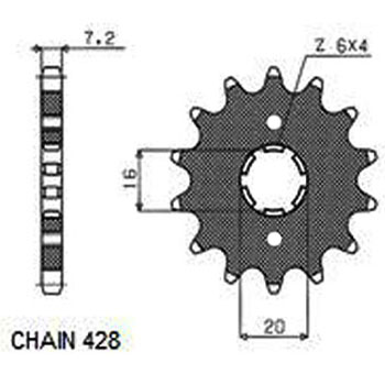 SUNSTAR 206-13 - ZĘBATKA NAPĘDOWA PRZÓD MOTO. SUNSTAR
