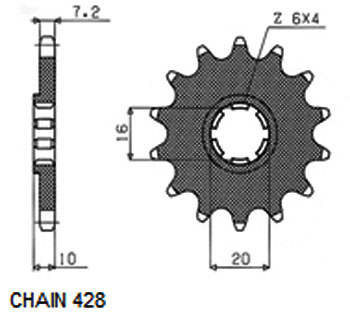 SUNSTAR 227-15 - ZĘBATKA NAPĘDOWA PRZÓD MOTO. SUNSTAR