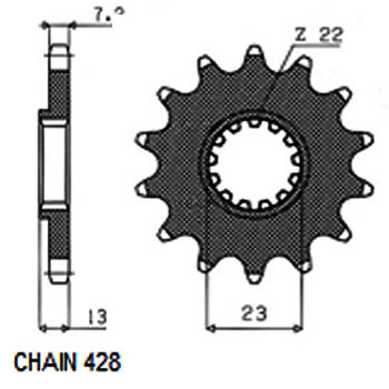 SUNSTAR 235-15 - ZĘBATKA NAPĘDOWA PRZÓD MOTO. SUNSTAR