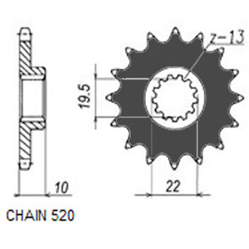 SUNSTAR 323-13 - ZĘBATKA NAPĘDOWA PRZÓD MOTO. SUNSTAR