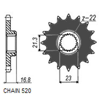 SUNSTAR 370-16 - ZĘBATKA NAPĘDOWA PRZÓD MOTO. SUNSTAR