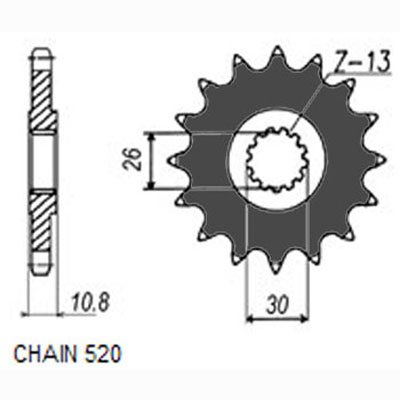 SUNSTAR 395-16 - ZĘBATKA NAPĘDOWA PRZÓD MOTO. SUNSTAR
