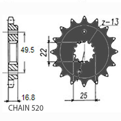 SUNSTAR 397-15 - ZĘBATKA NAPĘDOWA PRZÓD MOTO. SUNSTAR
